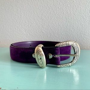 Vintage Purple Suede Western Style Belt